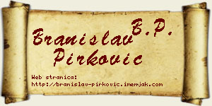 Branislav Pirković vizit kartica